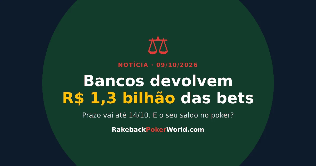 Capa: bancos devolvem R$ 1,3 bilhão das bets até 14 de outubro; e o saldo no poker?