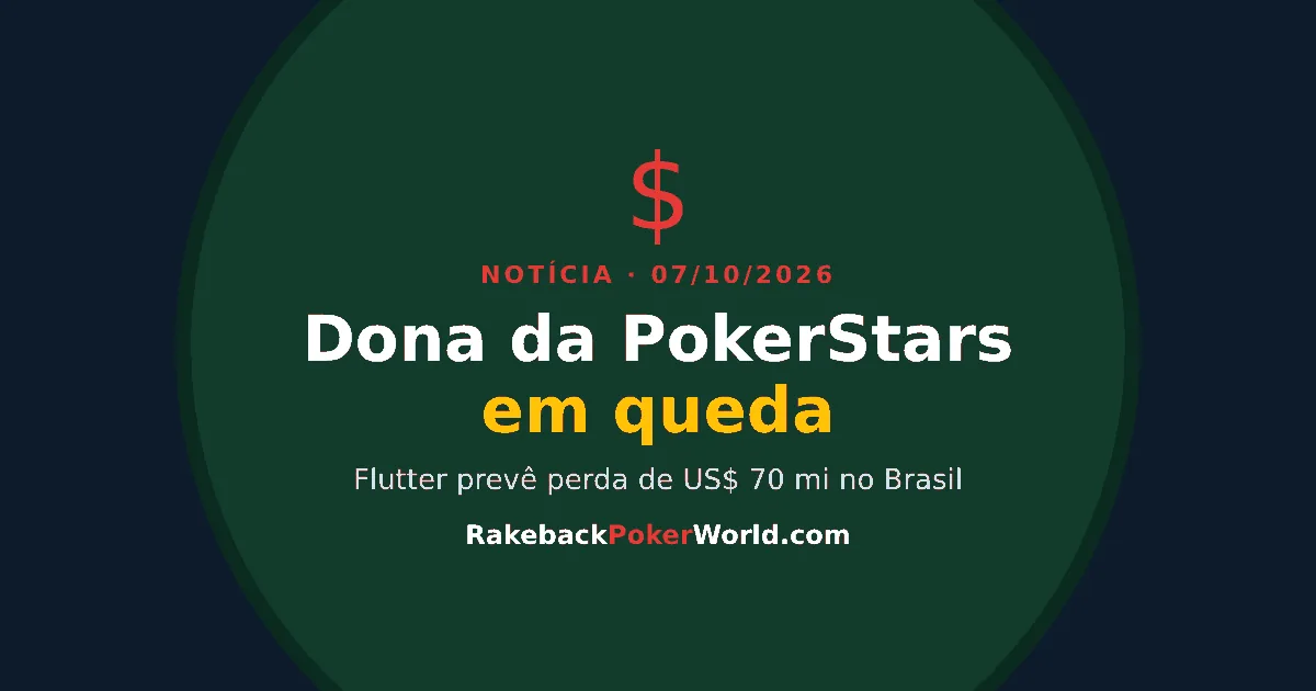 Capa sobre a Flutter, dona da PokerStars, e a perda prevista com a proibição das bets no Brasil