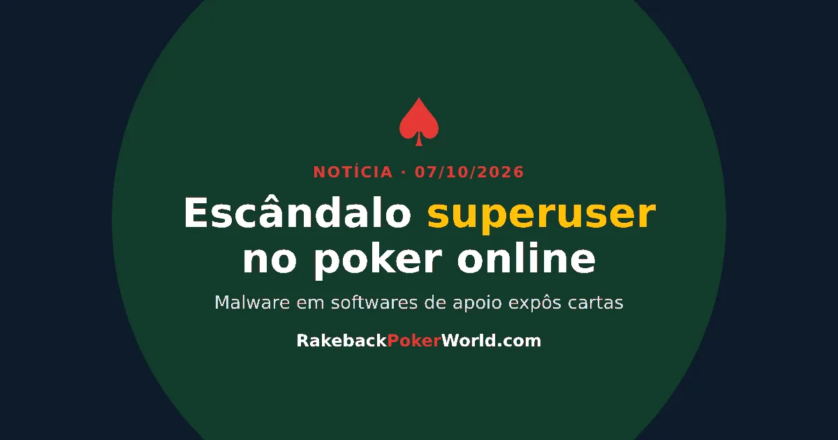 Capa: escândalo superuser no poker online, malware em softwares de apoio expôs cartas