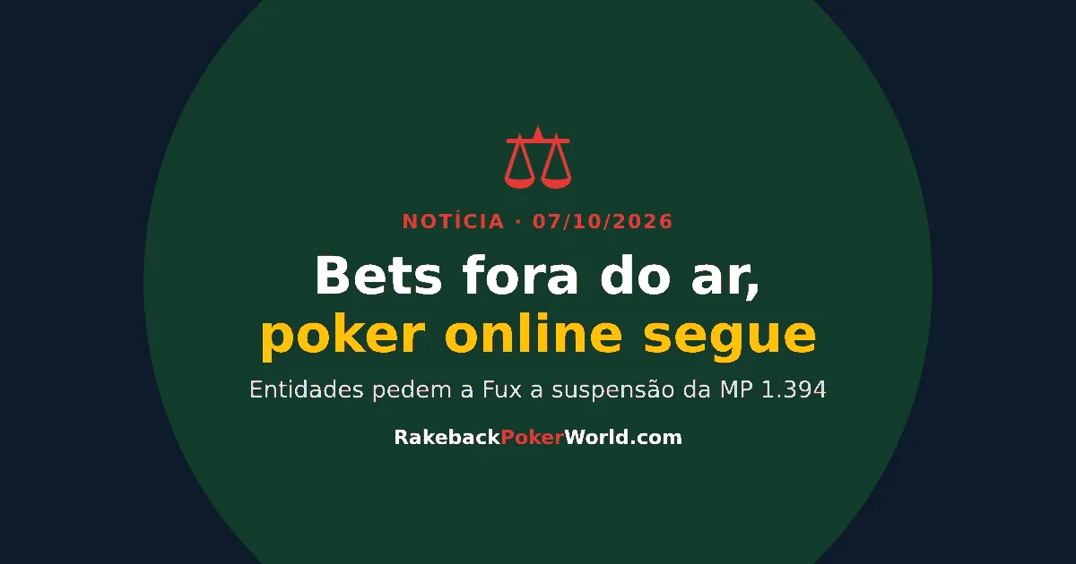 Capa: bets fora do ar, poker online segue; entidades pedem a Fux a suspensão da MP 1.394