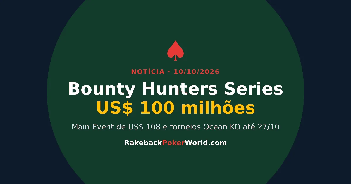 Capa: Bounty Hunters Series da GGPoker com US$ 100 milhões garantidos em outubro de 2026