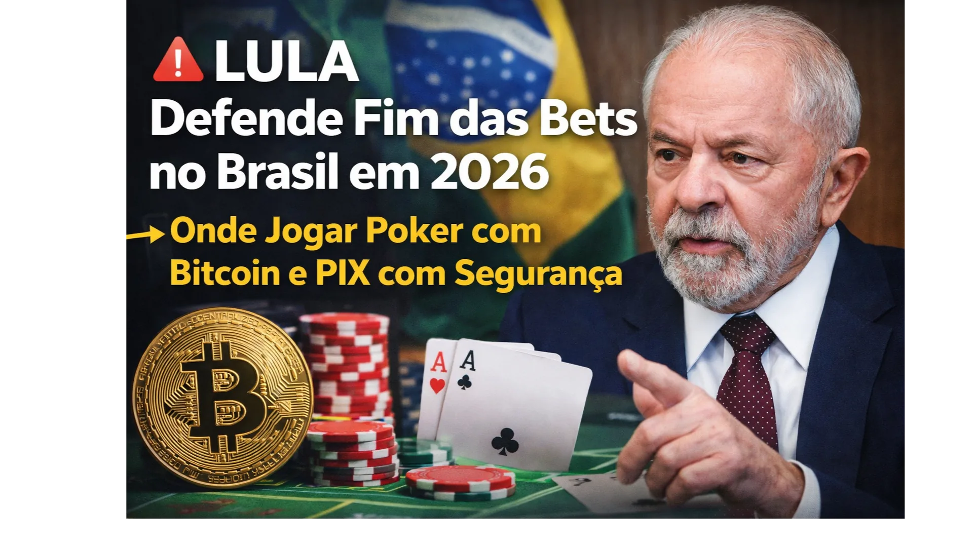 LULA Defende Fim das Bets no Brasil em 2026 — Jogadores Correm para Poker com Bitcoin e PIX