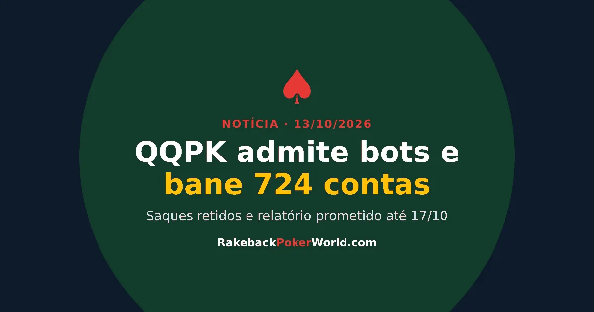 Capa: QQPK admite bots no poker online e bane 724 contas